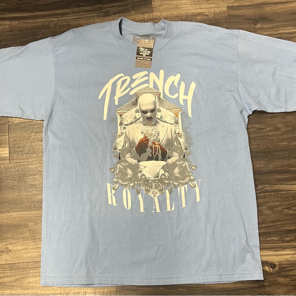 2XL Men’s Million Dolla Motive light Blue Graphic T-Shirt